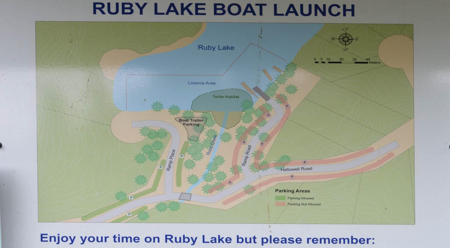 map of ruby lake boat launch