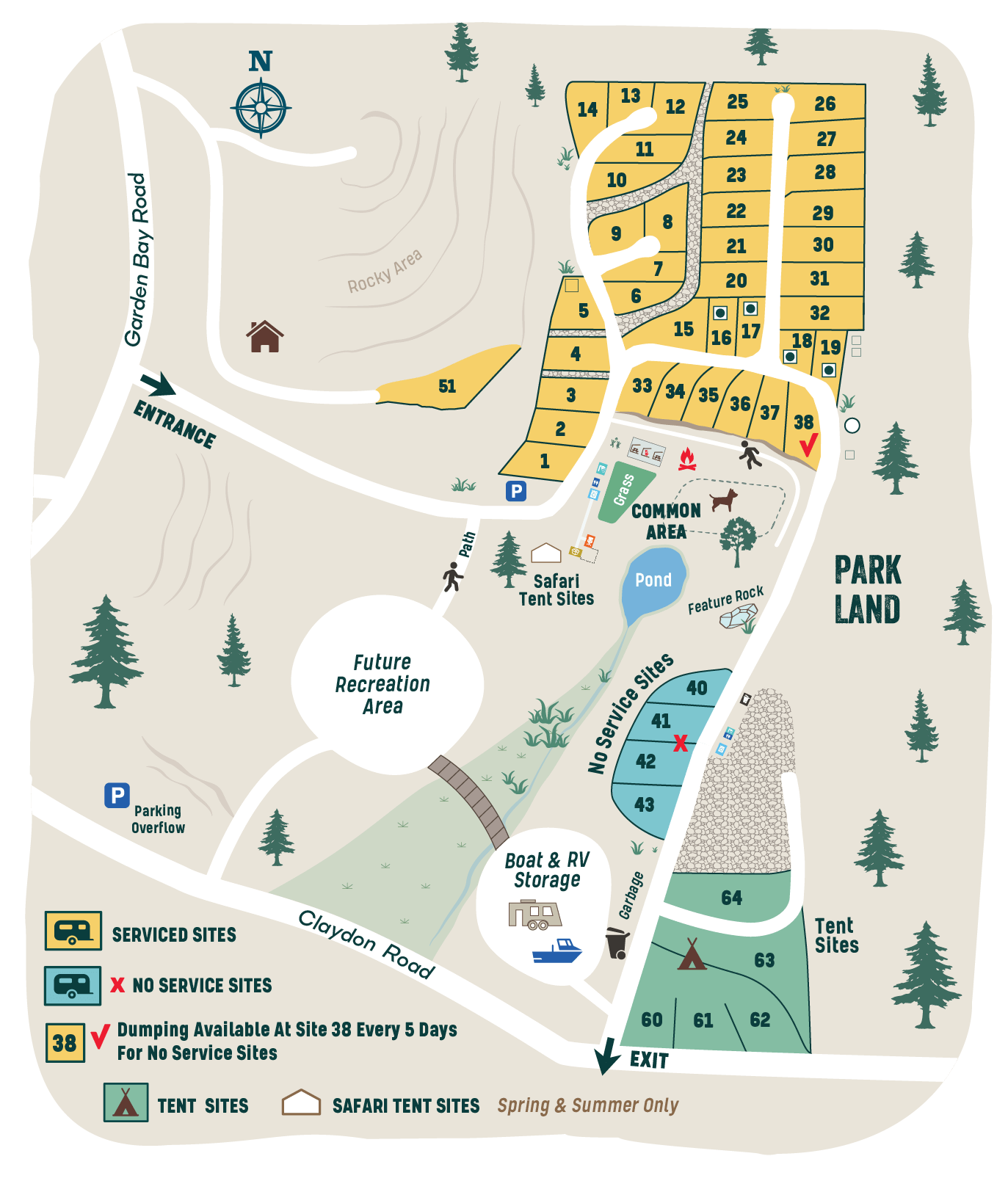 illustrated map of RV park and campground
